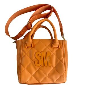 Steve Madden Bbabi Leather Satchel Small Orange Crossbody Bag Excellent Conditio